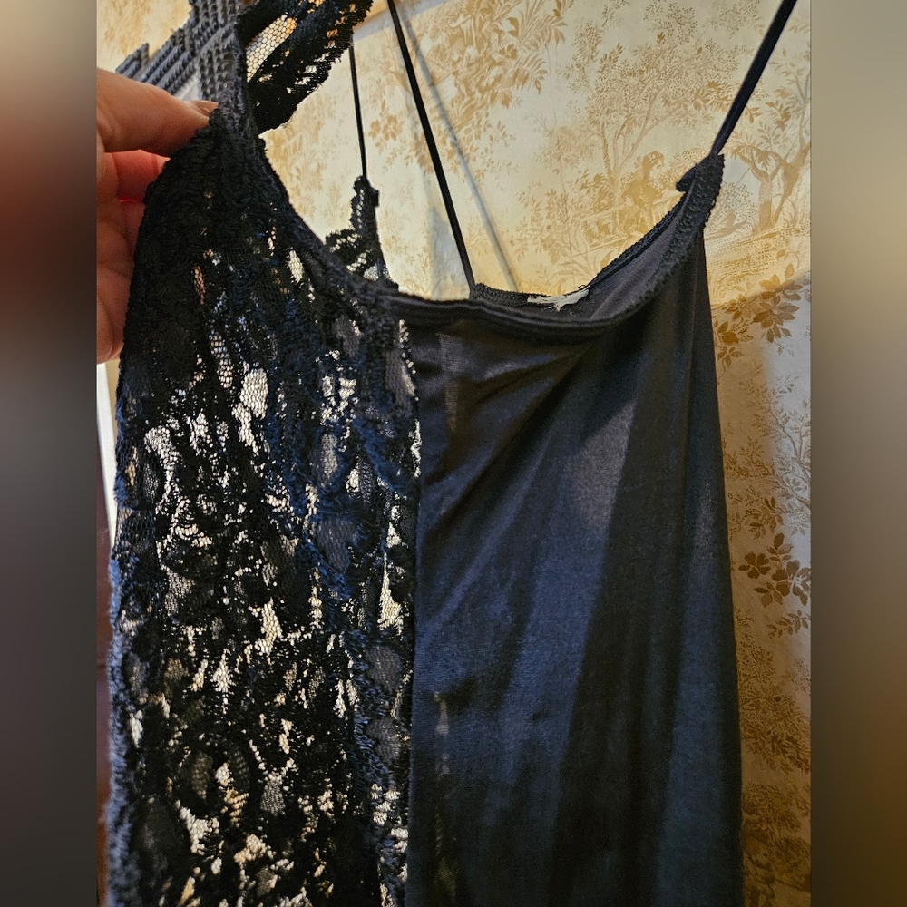 Vintage 1994 Small Black Lace Slip/ Dress - Picture 5 of 10